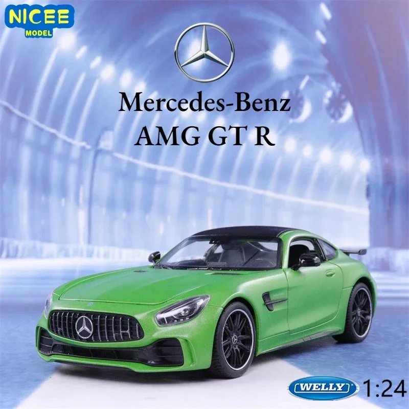 WELLY 1:24 Mercedes Benz AMG GT R Sports car Simulation Diecast Car Metal Alloy Model Car Children\'s toys collection gifts B551