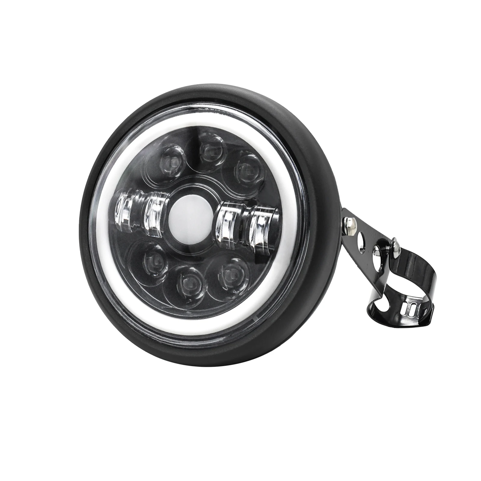 

7 Inch Round Motorcycle LED Headlight - with Housing Bucket, High/Low Beam, Turn Signal, DRL & Angle Eyes - for Motorcycle Front