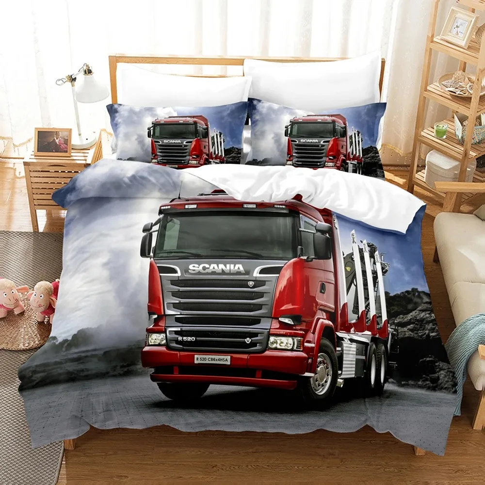 

Red Truck Bedding Set Single Bedding Duvet Cover Set Double Bed Linen Queen King Bedroom Decor For Boys Kids Home Textile Decor