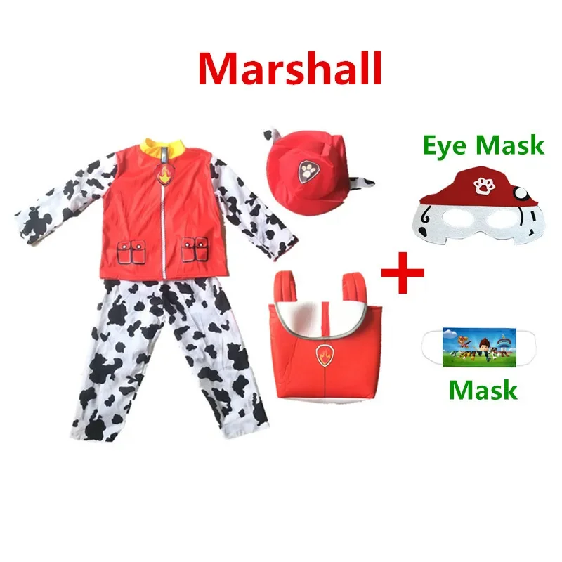 New 2025 Patrol Dog Kids Girls Costume Chase Mascot Rocky Zuma Skye Rubble Boys COS Clothing Children's Day Performance Out X159