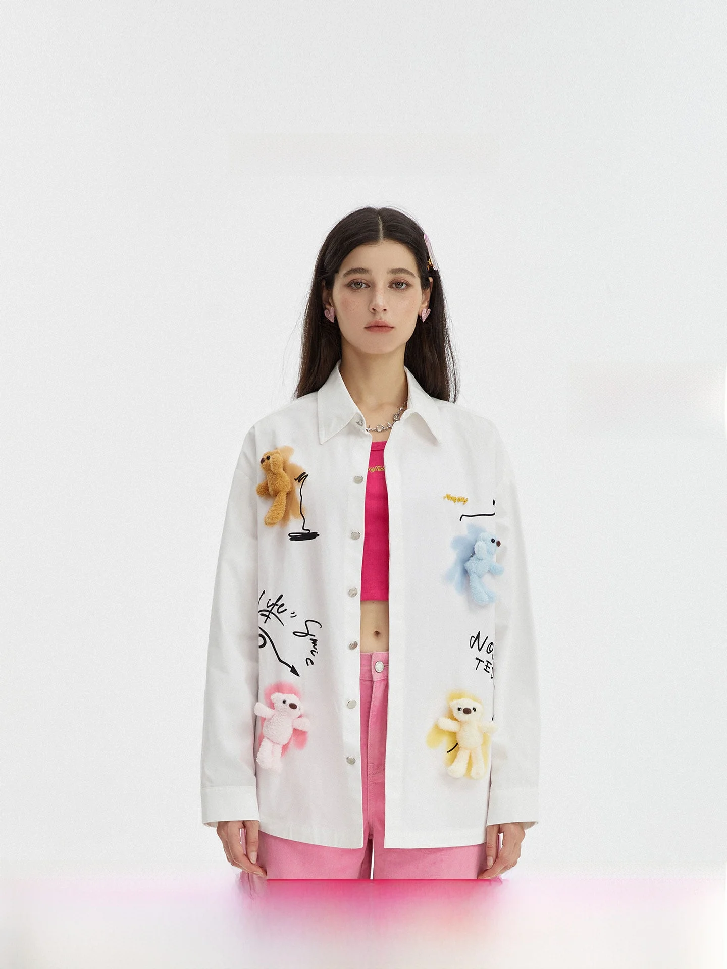 

Модная удлиненная футболка с дизайном медведя NOISY TEDDY, милая 3D-футболка из хлопка для мужчин и женщин, осенняя новинка, стильная уличная одежда