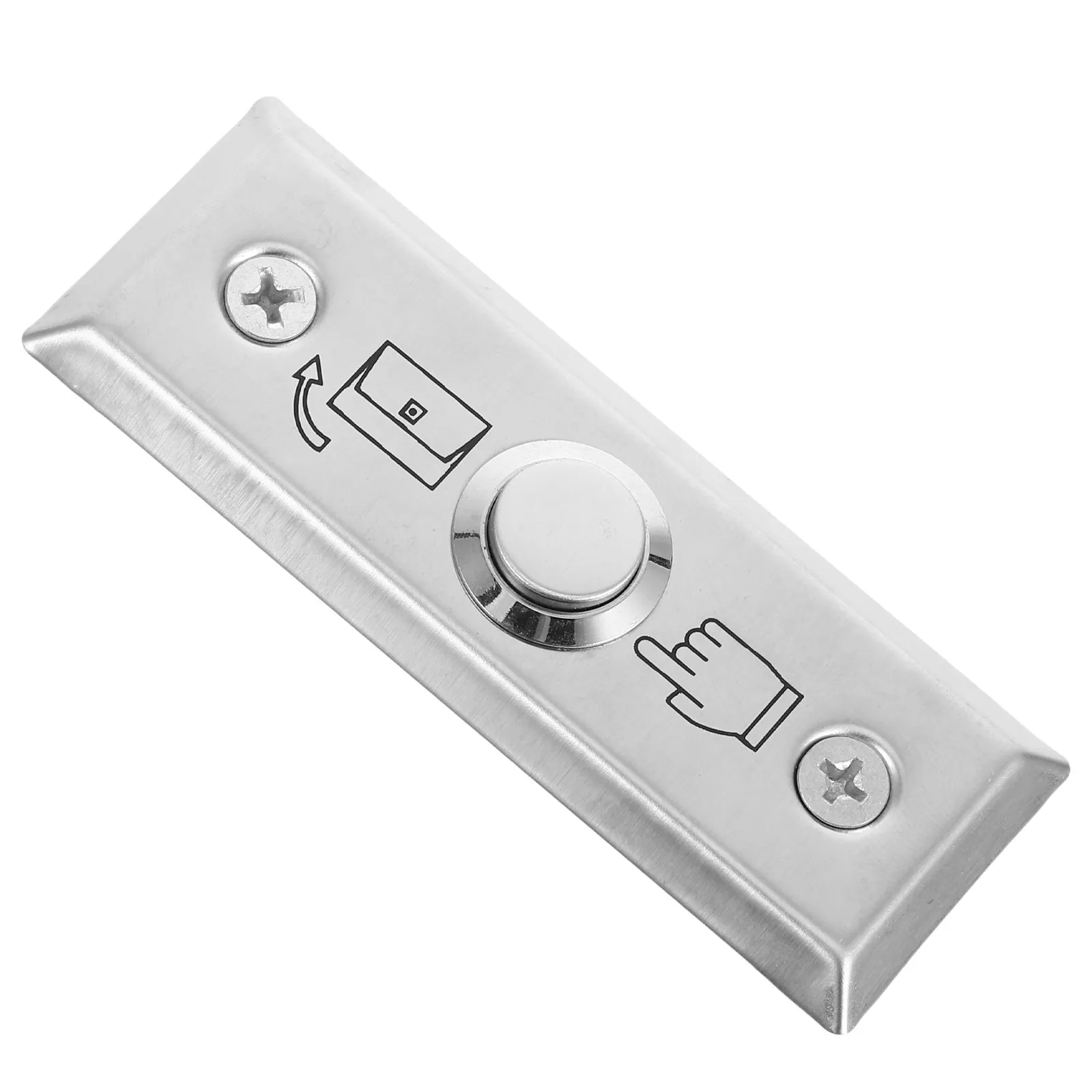 1Set Modern Stainless Steel Door Bell Ringer Button Replacement Push to Exit Switch for Door Security Mount Plate