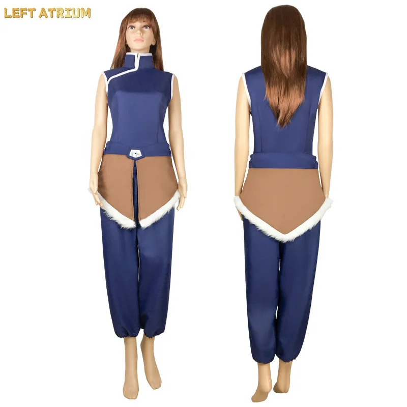 

Anime Avatar The Last Airbender Korra Cosplay Costume Blue Top Pants Uniform Full Set Halloween Carnival Play Party Fancy Suit