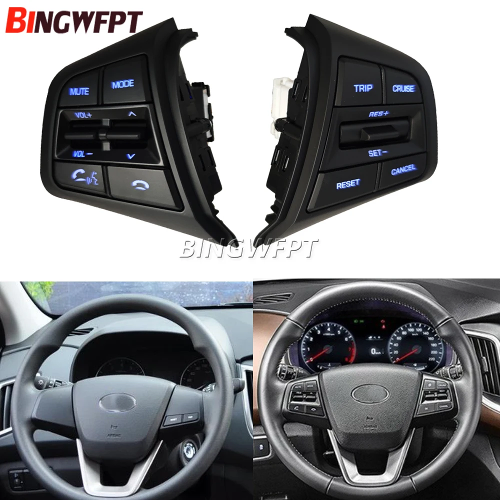 Steering Wheel Bluetooth Phone Cruise Control Button For Hyundai Creta 1.6 2015-2019