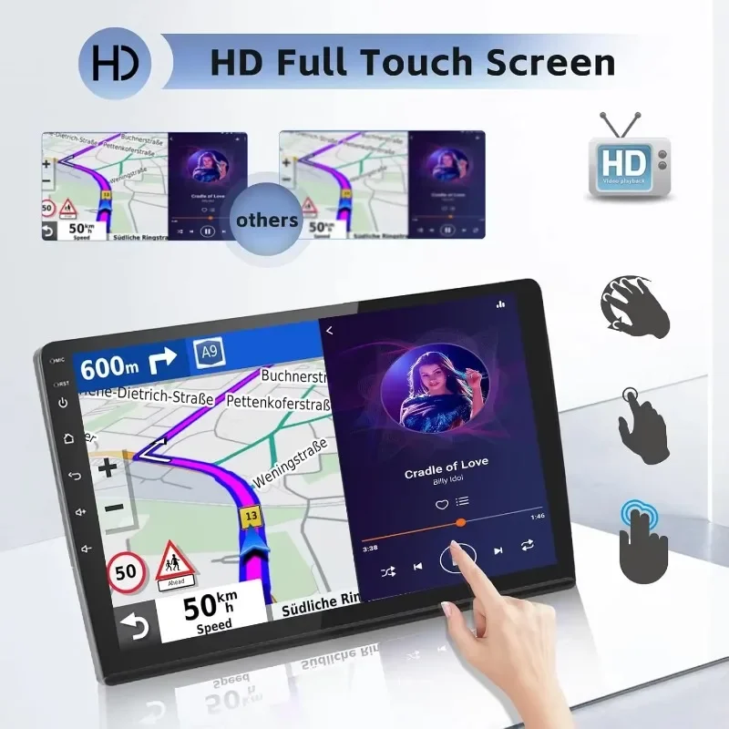 Radio estéreo para coche de 10 pulgadas, GPS para juegos de coche, Navi Android 13 con Carplay y Android, Compatible con ForRam 2009-2012
