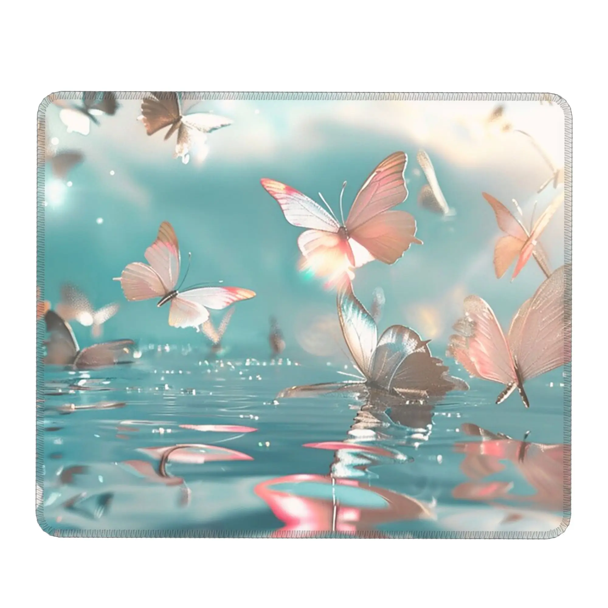 Sparkling Sea And Butterflies Pattern Mouse Pad Computer Keyboard Mouse Mat Gamer PC Laptop Desk Mat Office Table Mats