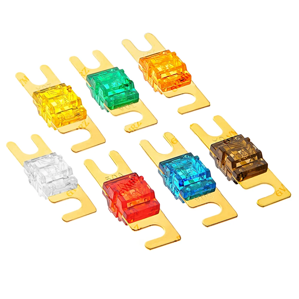 20A-150A ANL Gold Plated Stud Car Fuses Mini Car Stereo Audio AFS Fuse 20A 30A 40A 50A 60A 32V Auto Fuse Fuses 70A 80A 100A 125A