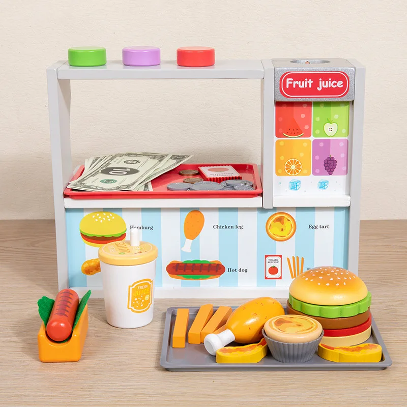 

Children Toy Puzzle Wooden Kitchen Toys Set Miniature Food Baby Accessories Montessori Enough Board Games Interactive Toys Gift