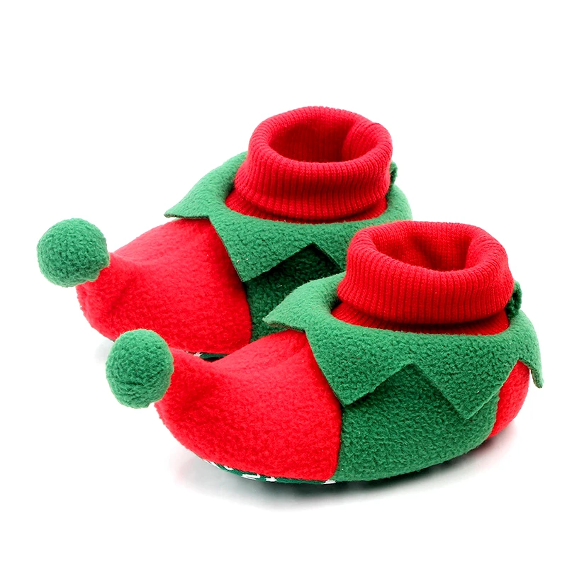 1 Pair Christmas Infant Shoes Cartoon Santa Elk Cotton Socks Boys Girls Winter Thicken Anti-slip Warm Floor Sock Newborn Toddler