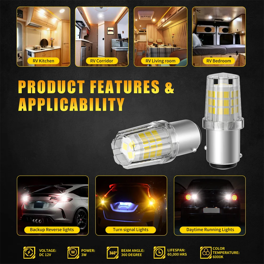 AILEO 2 قطعة أضواء Canbus وقف الفرامل 1157 P21/5 واط LED BAY15D LED 6000 كيلو لشركة فولكس فاجن باسات B5 B6 جولف عكس النسخ الاحتياطي النهار تشغيل DRL