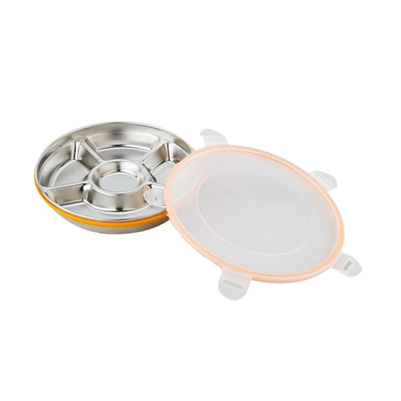 

ABJT-пододельный сервировочный поднос с крышкой, поднос для закусок и фруктов, 5-отсечка из нержавеющей стали, блюдо, коробки для закусок, контейнер