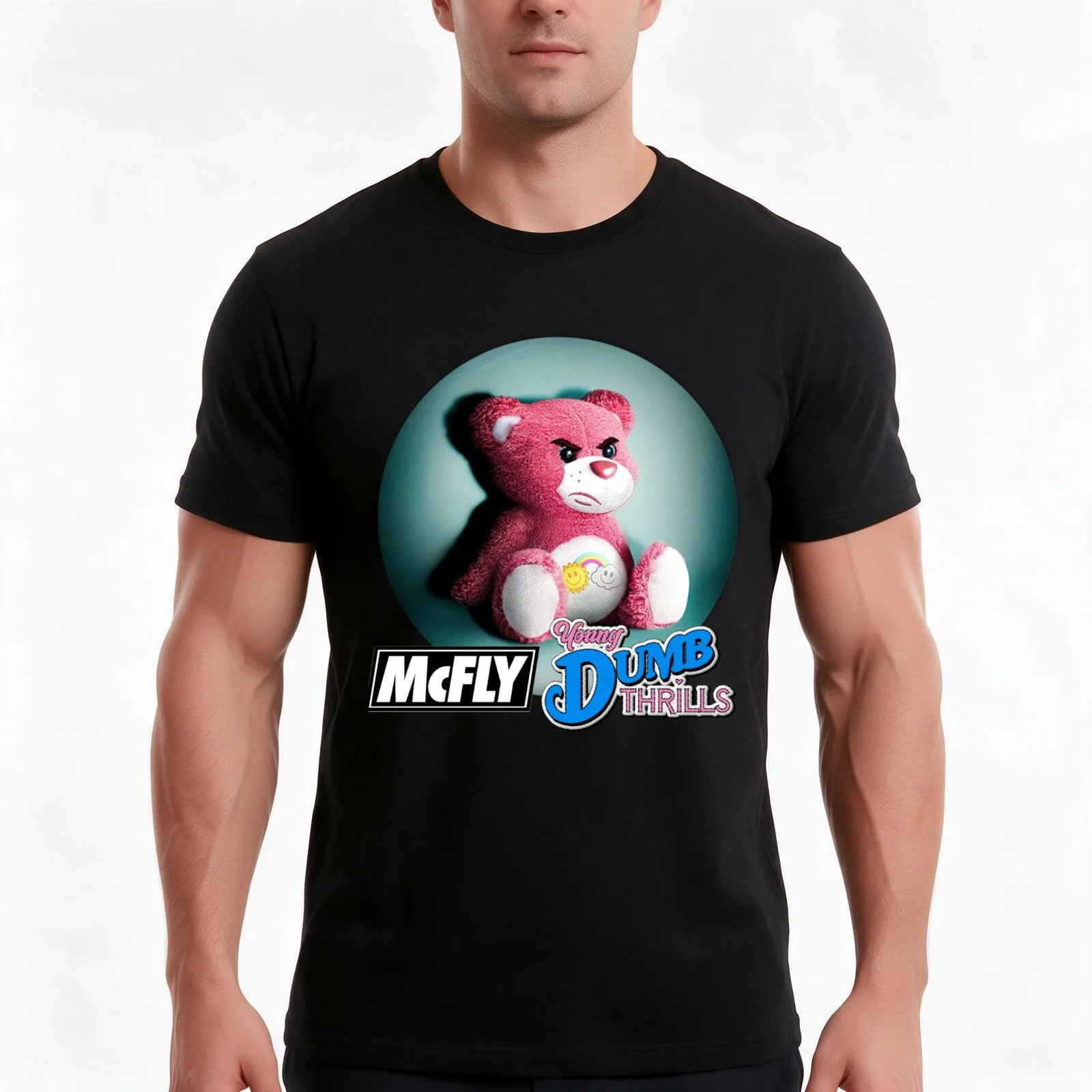McFly Young Dumb Thrills T-Shirt, Summer Casual Cotton Tee, Oversized Streetwear Tops, Vintage Graphic Print, Unisex Men Women