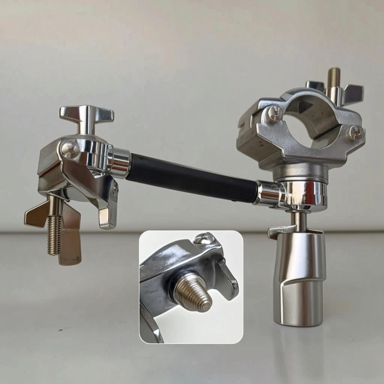 Drum Rack Connector Clamp Polished Drum Rack Clamp with Connecting Bar Reliable Fixed Connector for Drummers, Stage, Rehearsal