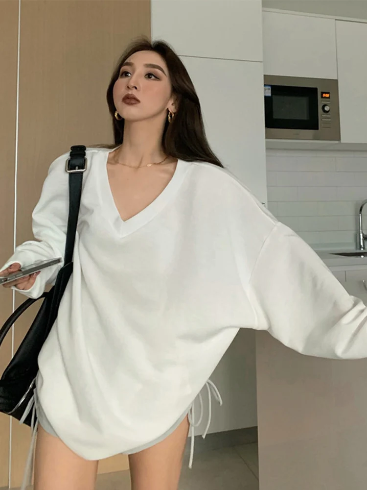 

Женские толстовки, модная женская одежда, свободные стили подкладки, корейский стиль, с круглым воротником, для взрослых, женщин, Cotone Premium