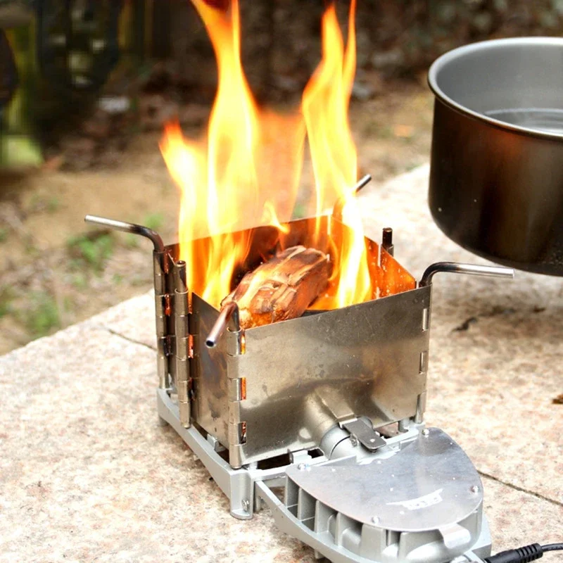 

Outdoor Multifunctional Camping Cooking Wood-burning Stove Firewood Stove Furnace Electrinic Blower Stove BRS-116