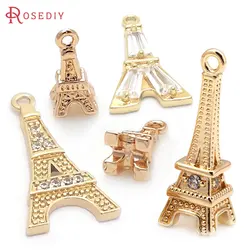 18K Gold Color Brass Eiffel Tower Charms Pendants High Quality Necklace Earrings Jewelry Accessories Rosediy official-website