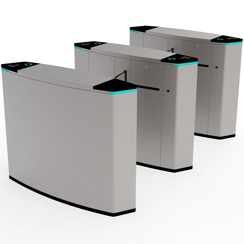 High Security Flap Barrier for Office Building Access Control  Stainless Steel Flap Barrier for Metro Station Ticket Gate