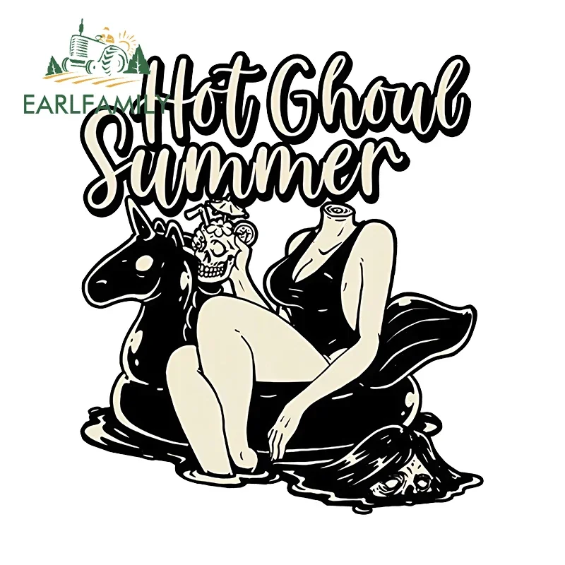 EARLFAMILY 13cm X 11.3cm For Skeleton Hot Ghoul Summer Car Stickers Waterproof Simple Decals Scratch-Proof Graffiti Car Label