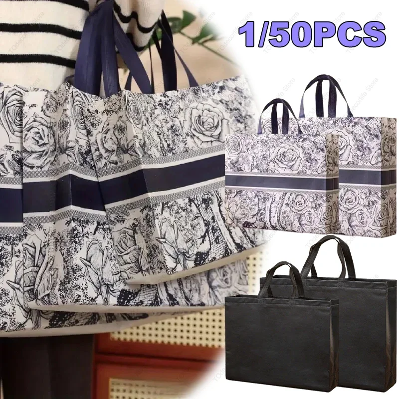 Reusable Foldable Shopping Bag Portable Travel Grocery Pocket Tote Plastic Bag Non-woven Fabric Eco Folding Bag Shopping Pouch