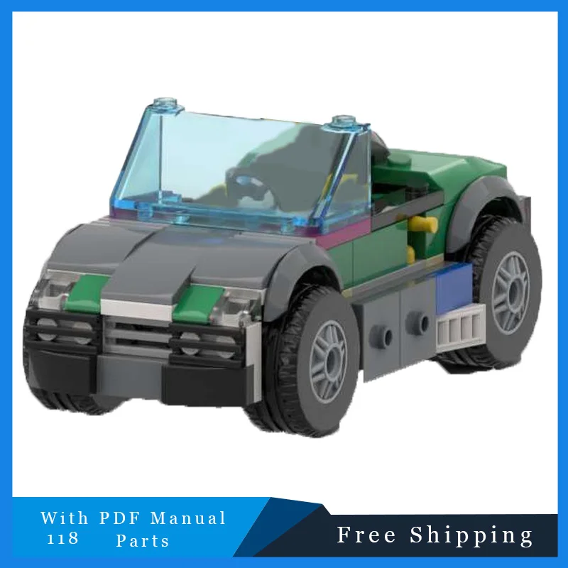 

118PCS MOC Compact Green Muscle Car Modular Building Blocks Model For Kid Education DIY Assembly Toy Christmas Birthday Gifts