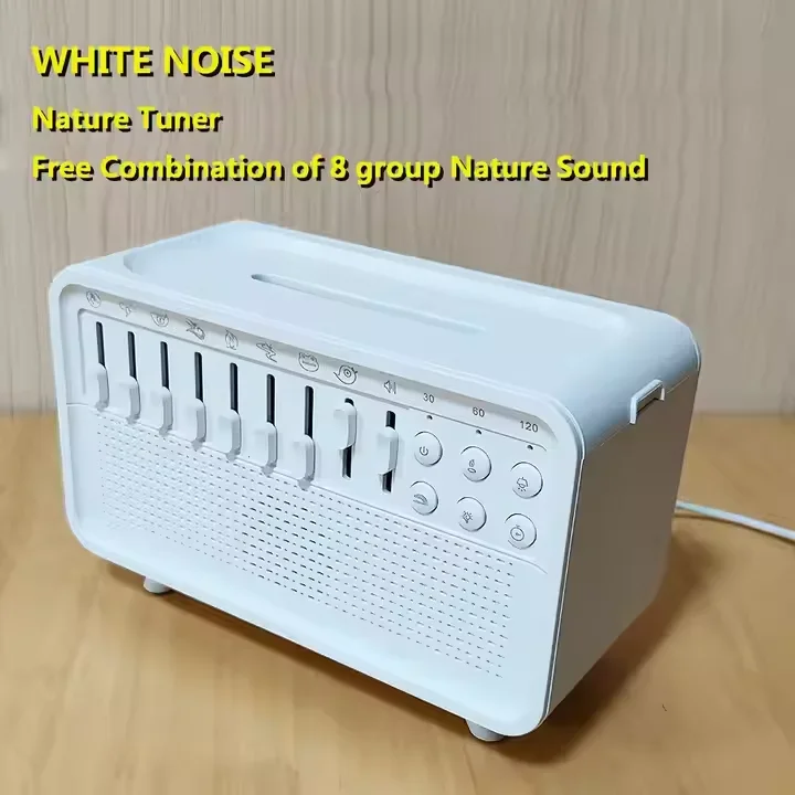 Hot Sale Nature Sounds Combination Bluetooth Speaker Flame Simulate Light Aroma Diffuser for Gift White Noise Machine Soundbox