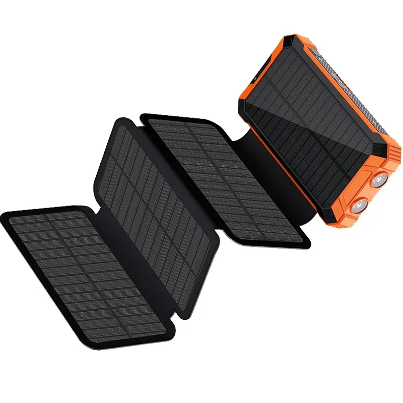 20000mAh Solar Power Bank Fast Charging External Battery  Dual USB Solar Panel Mobile Power Supply Flashlight for IPhone Xiaomi