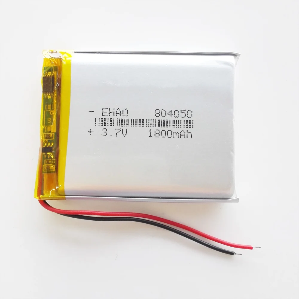 3.7V 1800mAh Lithium Polymer Lipo Rechargeable Battery 804050 6.66W For E-books Power Bank 7