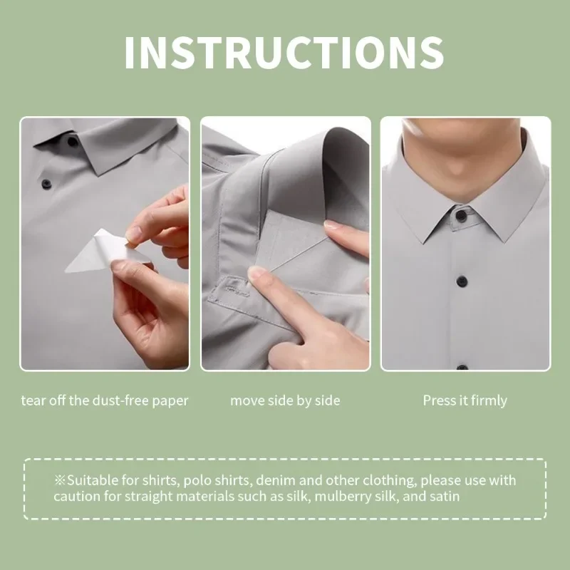 Shirt Collar Styling Stickers T-Shirt Stand Collar Stays Anti-roll Fixed Pads Self-adhesive Invisible Patches Accessories