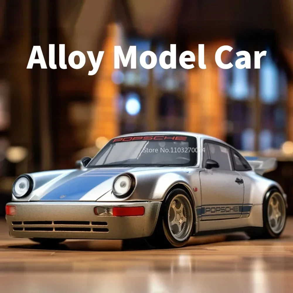 1/24 911 964 Simulation Alloy Model Car Toy Diecast Metal with Sound Light Classic Supercar Decoration Children Gifts Collection