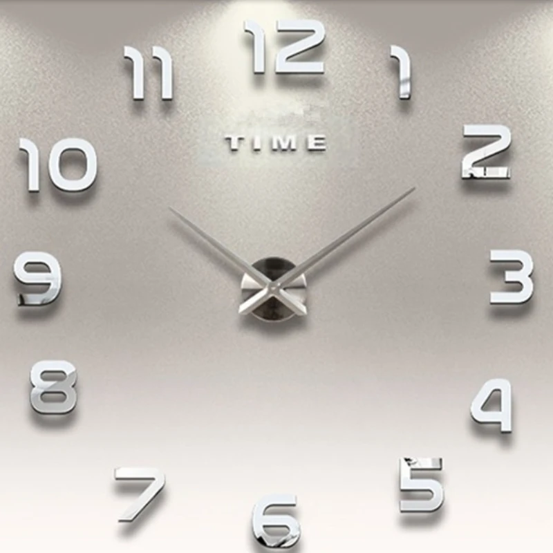 Nieuw modern design grote wandklok 3D DIY quartz klokken modehorloges acryl spiegelstickers woonkamer home decor horloge