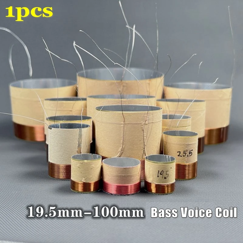 1 Uds. Bobina de voz de graves de 19,5mm ~ 100mm 3/4/5/6,5/8/10/12/15/18 pulgadas altavoz de 2 capas accesorios de reparación de bobina de voz de aluminio blanco