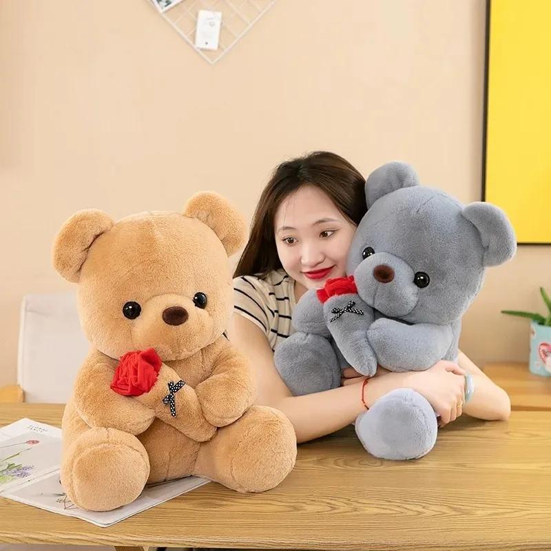 1/2/3 個 25 センチメートル/9.84 インチかわいいローズテディベアぬいぐるみ小さなぬいぐるみソフトぬいぐるみ女の子のためのロマンチックなバレンタインデーのギフト