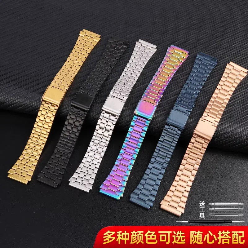 18 مللي متر لسلسلة TIMEX T80 حزام من الفولاذ المقاوم للصدأ TW2W49400 حزام الساعات لسوار كاسيو AE1200WH AE1300 A158WA AE1200 SGW300