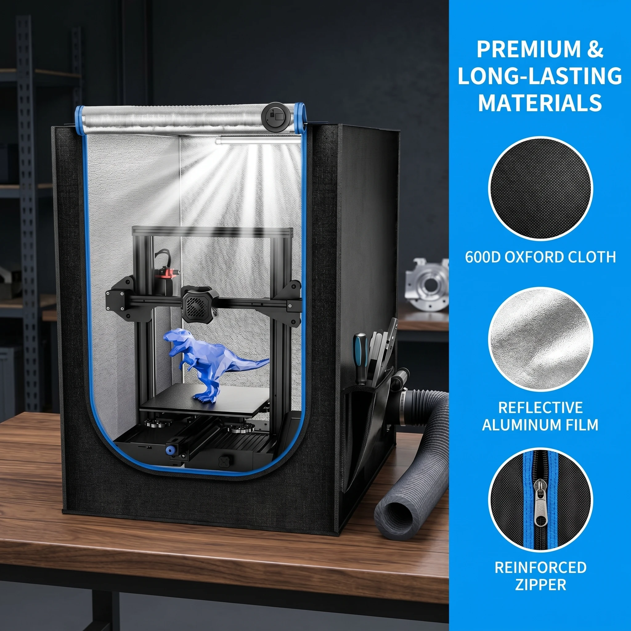 3D Printer Enclosure with Ventilation Kit for Creality Ender Series LED Light