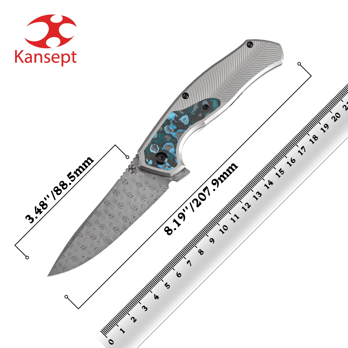 

Карманный складной нож kanseven havø RN K1069A3, тактический охотничий клинок из Дамасского титана и арктического шторма с углеродной ручкой для повседневного использования