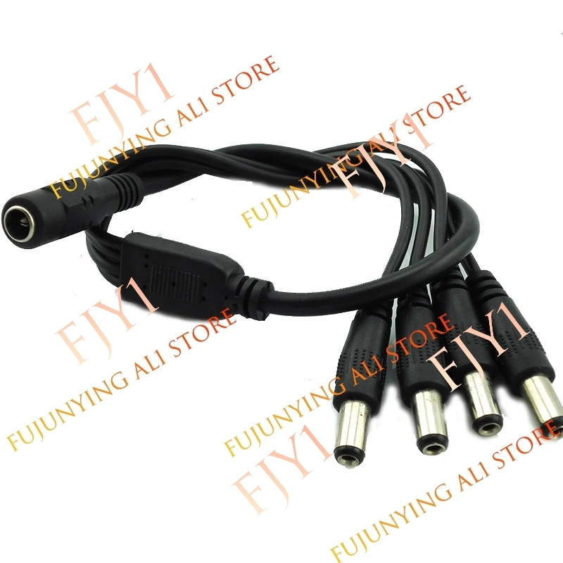 1 Female to 4 Male DC Power jack Adapter Splitter Plug Connector Cable 5.5mm*2.1mm Supply for CCTV Camera led strip A1