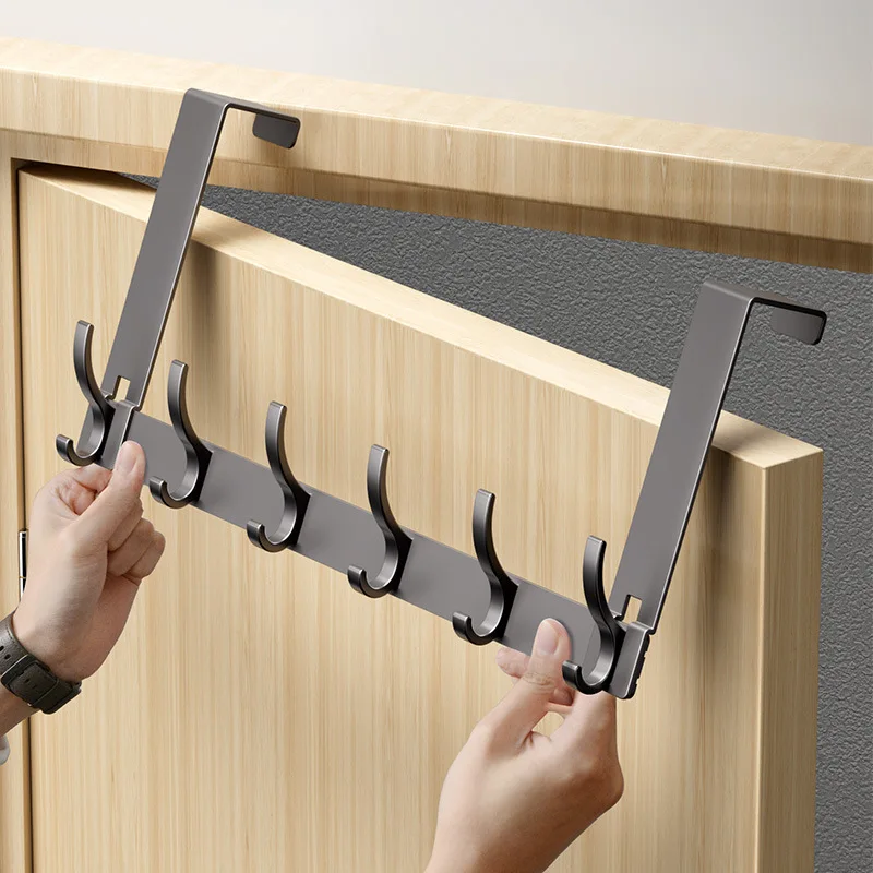 Picture 5: Door Behind Hooks Storage Wall Hanging Bag Clothes  Hook Punch-free Hanger Bedroom Organizer Bathroom Kitchen Accessory