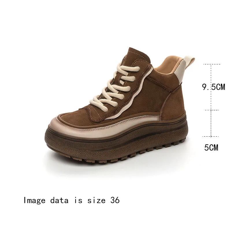 Women Winter Shoes Boots 2025 New Genuine Leather Women Sneakers Boots Winter Warm Platform Color-Blocked Ankle Boots Women