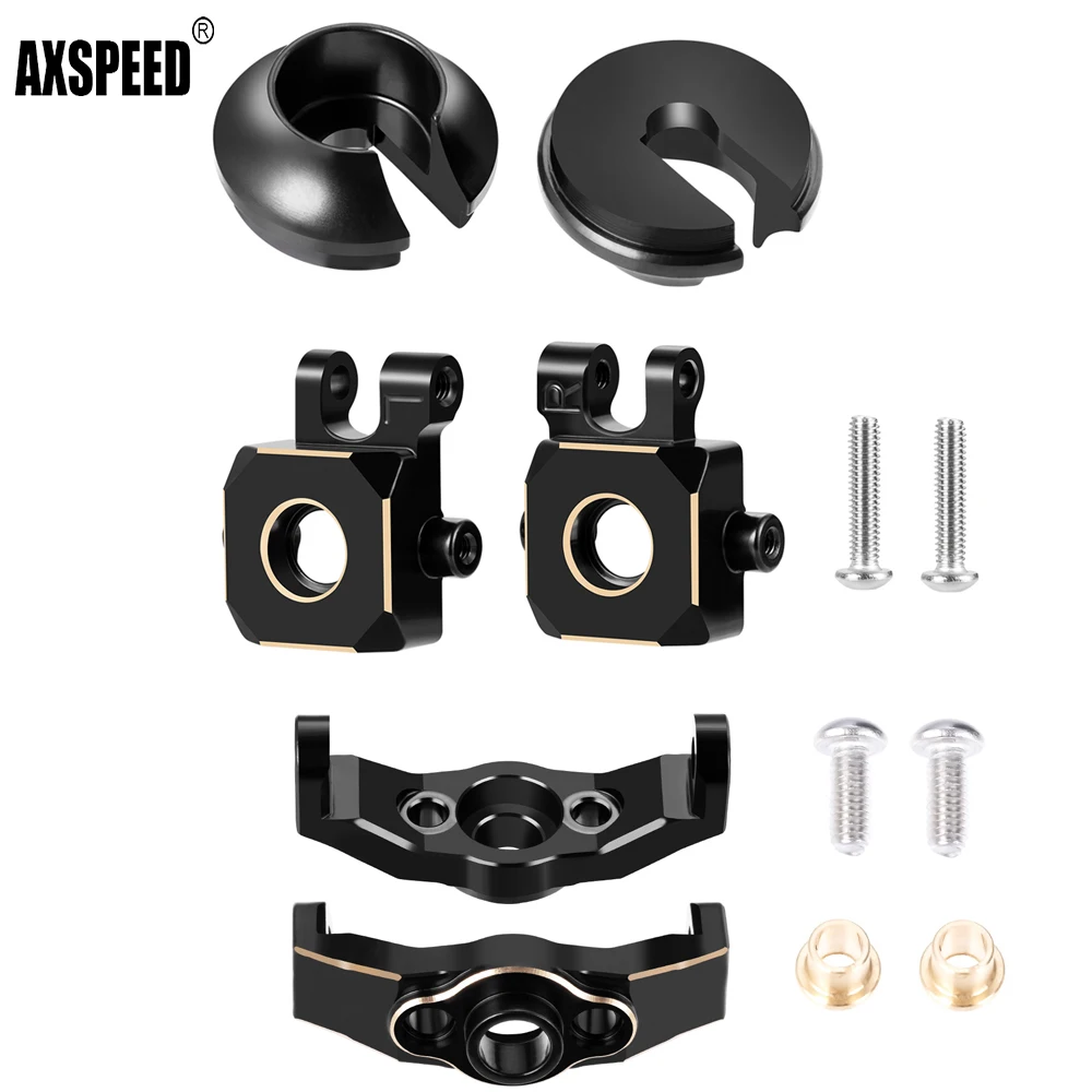 AXSPEED Brass Steering Cup/steering C Seat/Shock Spring Under Cap Support For 1/18 TRX-4M Defender RC Crawler Car Upgrade Part