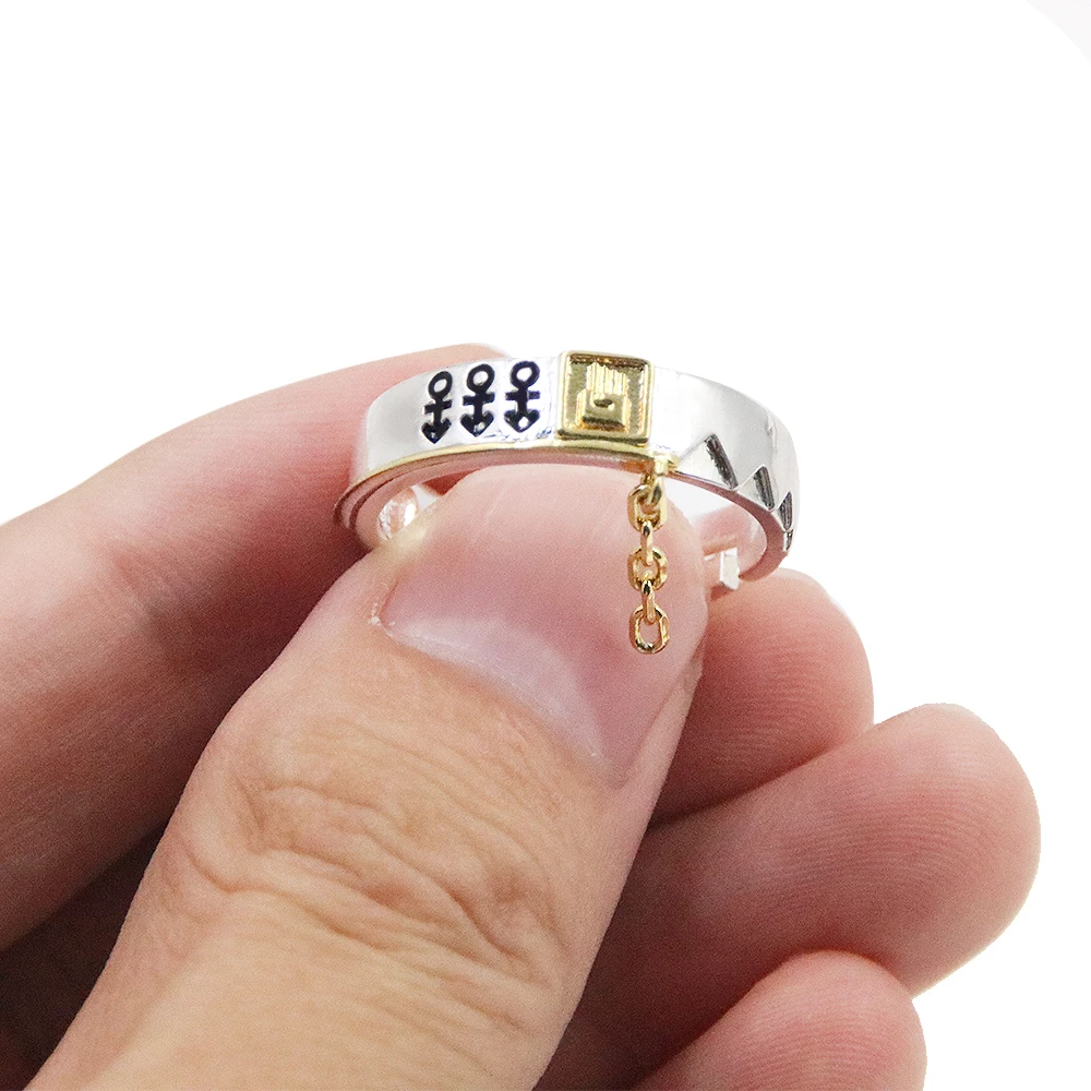 Anime JoJo's Bizarre Adventure Ring Kujo Jotaro Jolyne Cujoh Cosplay Metal Adjustable Rings Jewelry Prop Accessories Gift