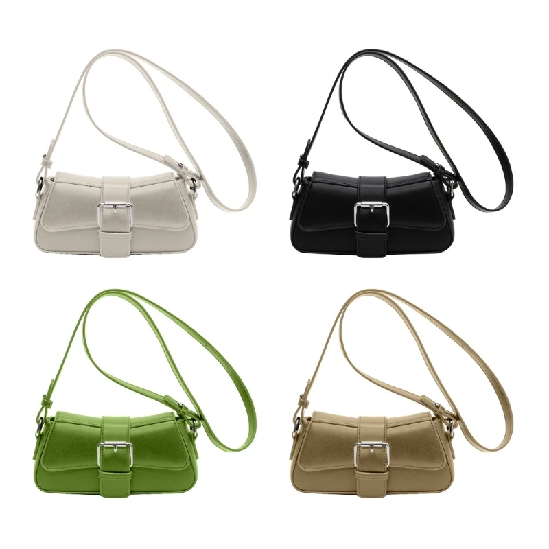 Trendy Underarm Shoulder Bag with Adjustable Strap Fashionable Solid Color Crossbody Bag for Women E74B