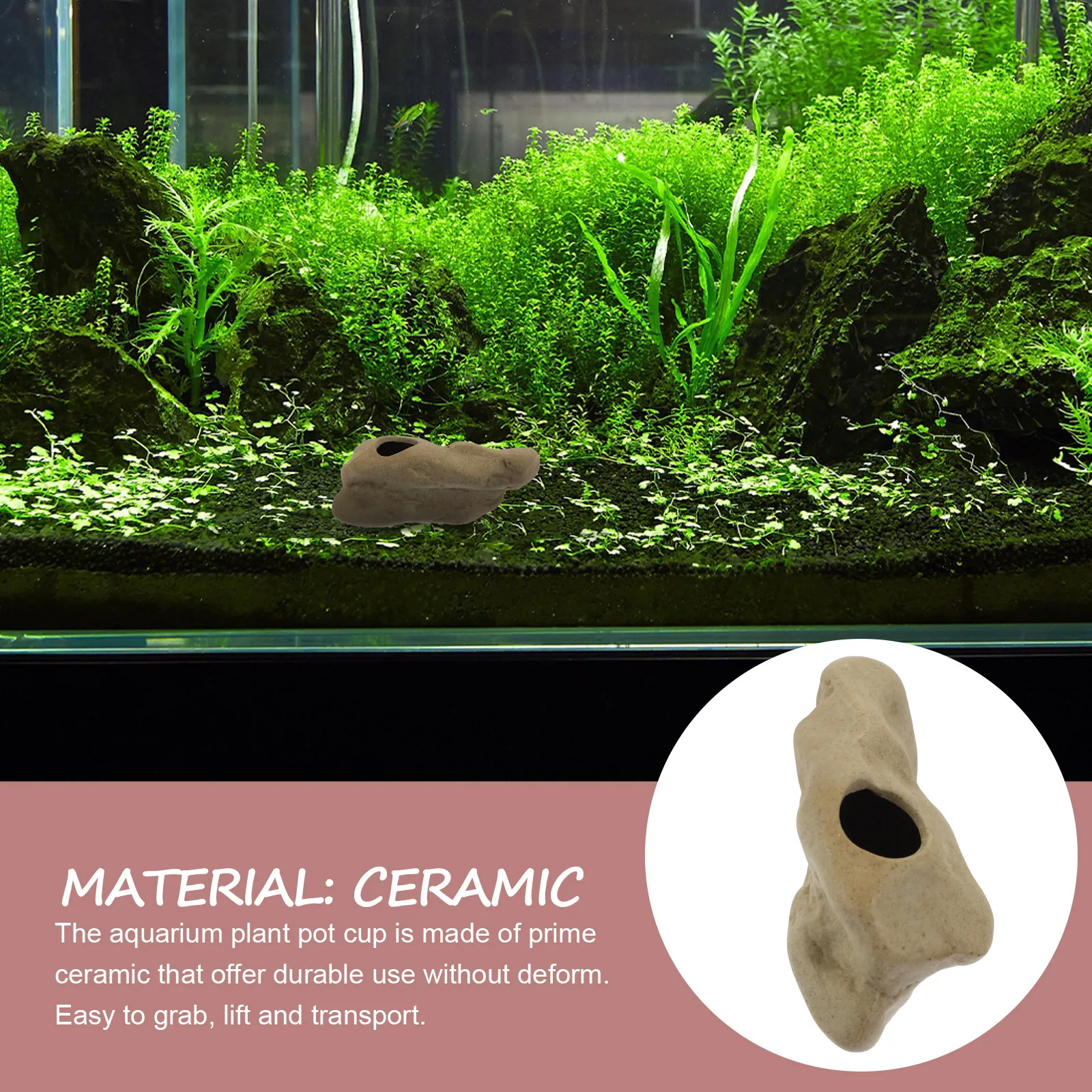 

Набор из 2-х изысканных керамических горшков для аквариумных растений, декор для аквариума, легкие и компактные чашки для удобного использования