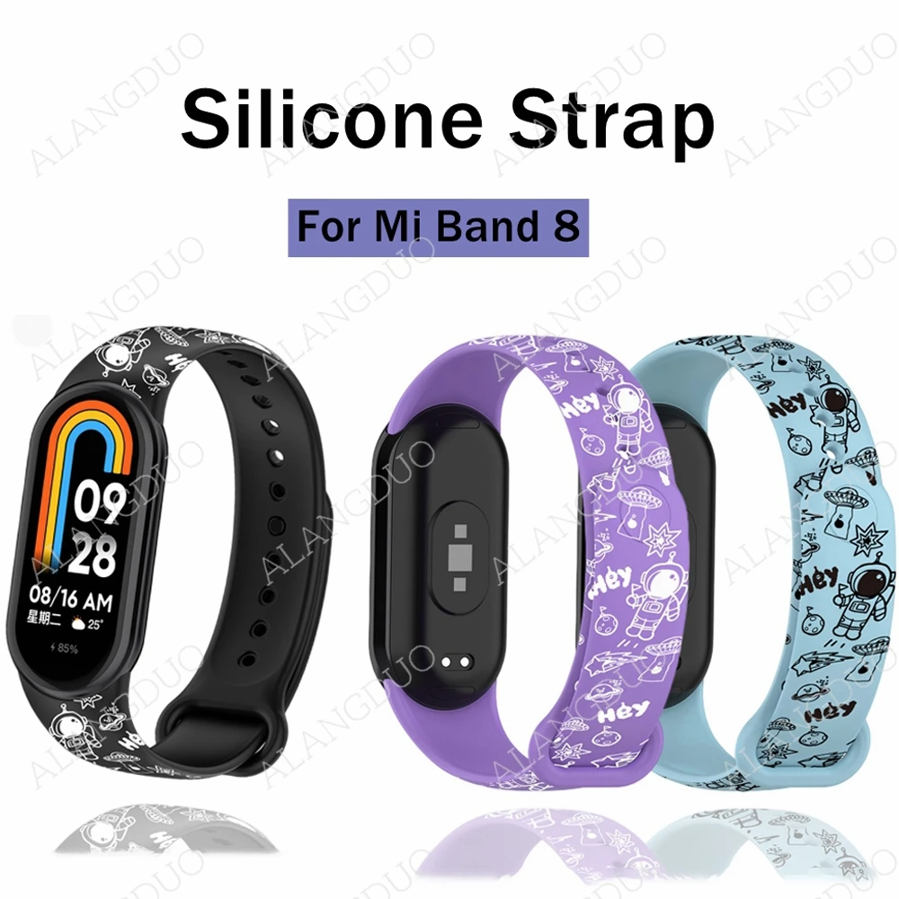 Cartoon Strap for Xiaomi Mi Band 8 9 Replacement Bracelet Watchband Soft TPU Straps