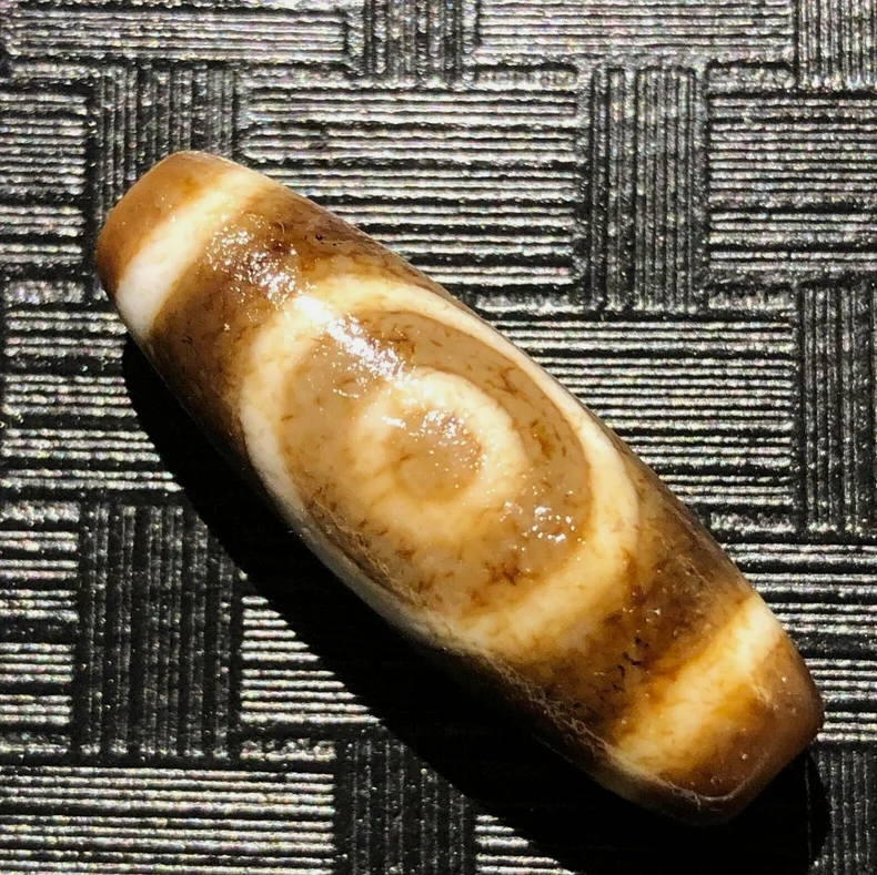 Magic Power Tibetan Old Agate Heaven&Earth 2Eye Totem dZi Bead 12*36mm C018