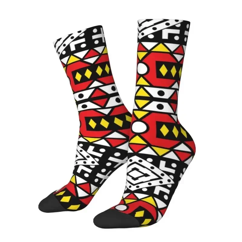 Y2K fun MEN'S kiomba samakaka Ankara print dress unisex breathbale warm 3D printed African pattern wax design crew socks