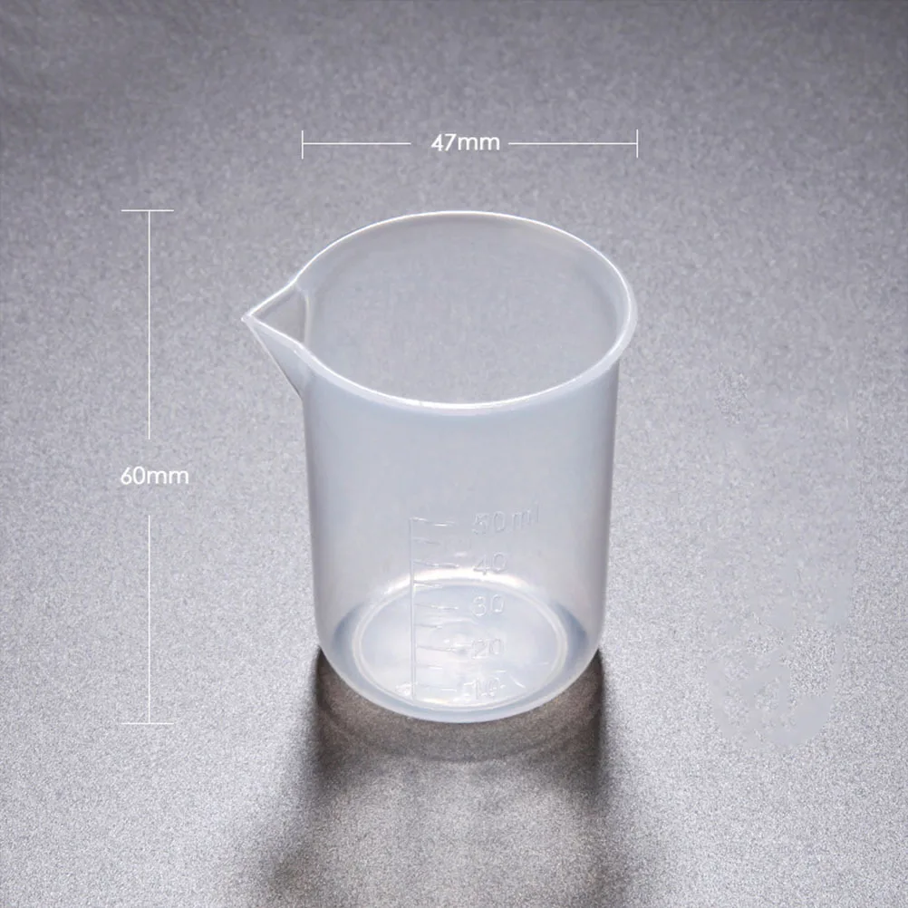 

5pcs Plastic Measuring Beaker Graduated Chemistry Cup Durable Multiple Sizes 50Ml 100Ml 250Ml 500Ml 1000Ml High