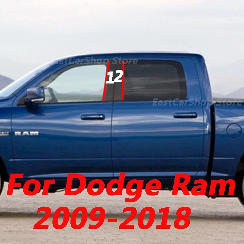 

For Dodge Ram 1500 2500 3500 2009-2018 Car Central Middle Column PC Window Trims B C Pillar Strip Sticker Accessories