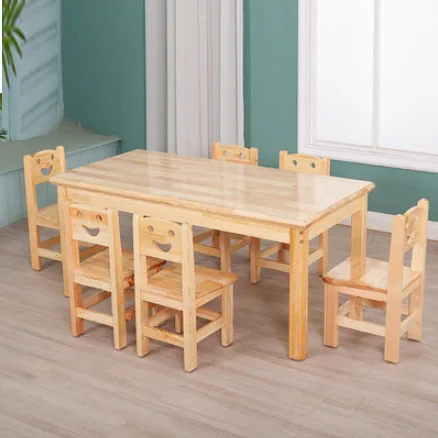 

Kindergarten Solid Wood Table And Chair Set Children's Learning Painting Baby Game Toy Table Early Education Writing Table