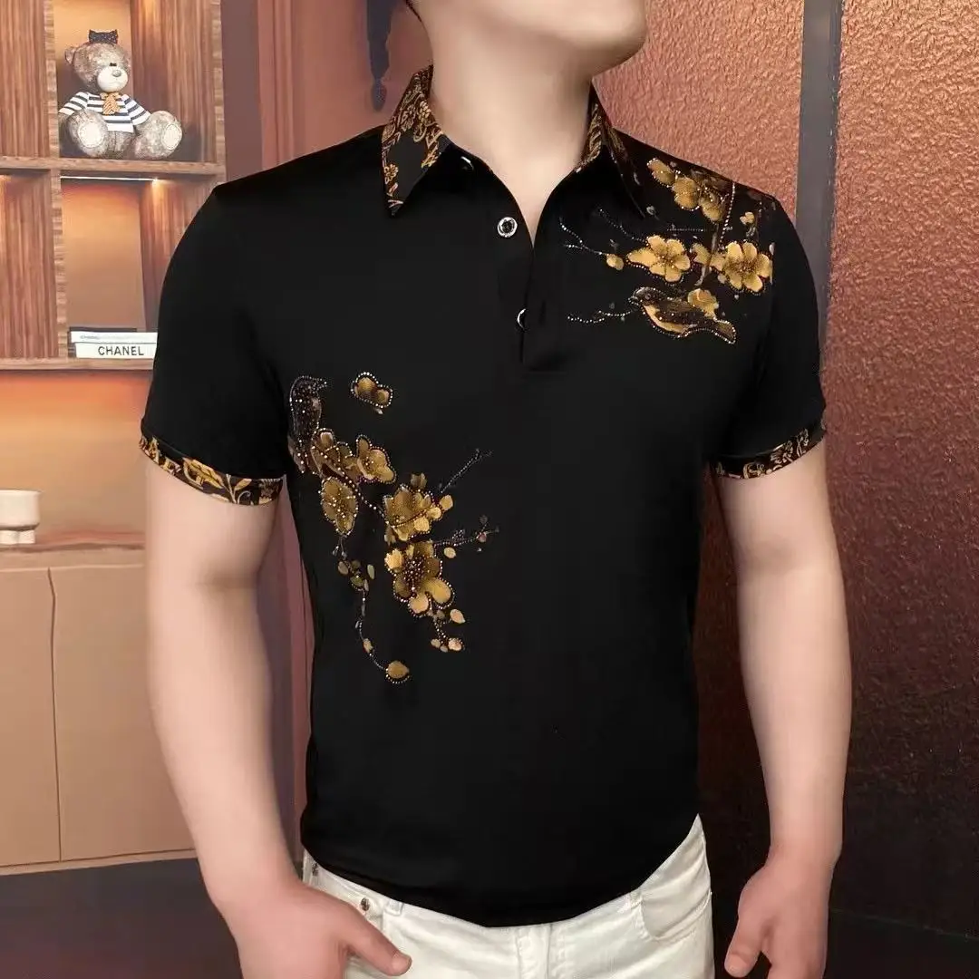 Summer New Style Men's Polo Shirt with Collar- Stylish Business Casual Short Sleeve Fashion Trendy