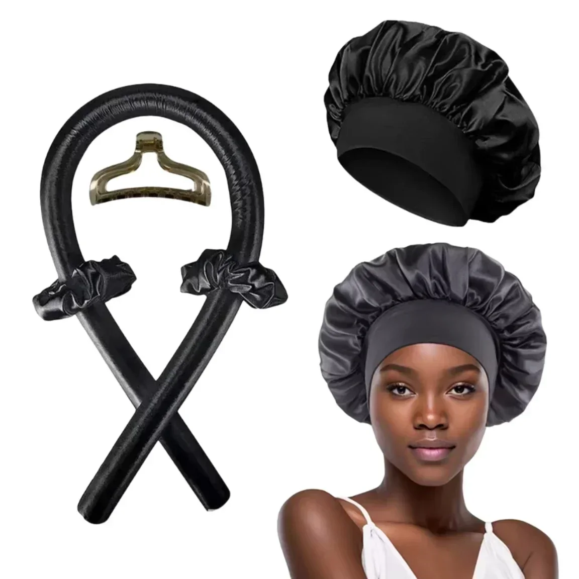 Heatless Curling Rod Set Satin Schlummertrunk für Frauen Keine Hitze Lockenwickler Schlafen Weiches Stirnband Styling Werkzeug Lazy Curls